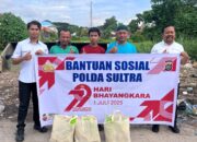Polda Sultra Berikan Bantuan Sembako Jelang HUT Bhayangkara ke-79