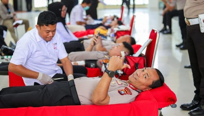 Personil Polda Sultra Donor Darah di HUT Humas Polri, 89 Kantong Terkumpul